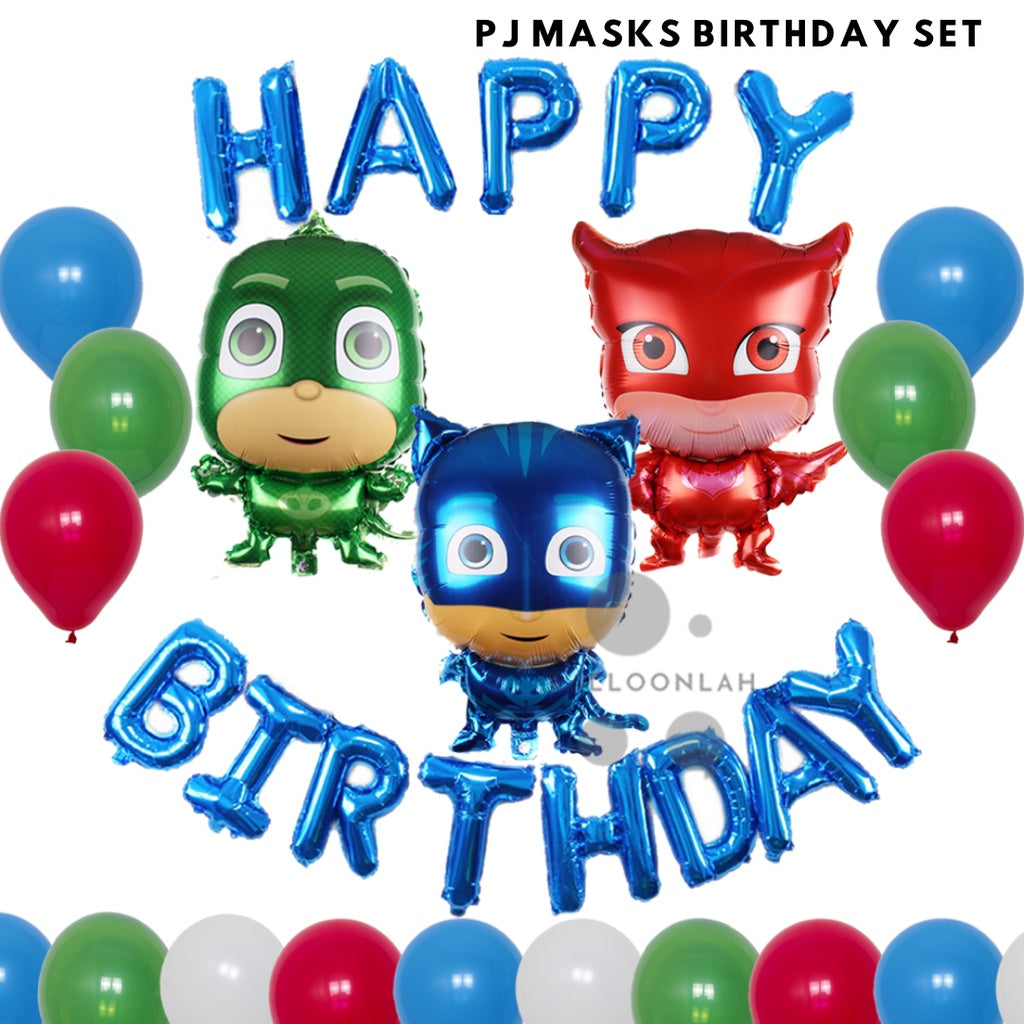 🎭PJ MASKS Cartoon Themed Birthday Balloons [READY STOCK IN SG]
