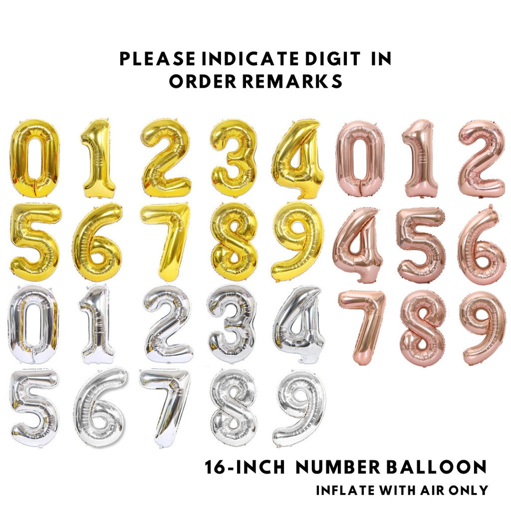 Number Foil Balloons 16-inch 40-inch Helium Air [READY STOCK IN SG]