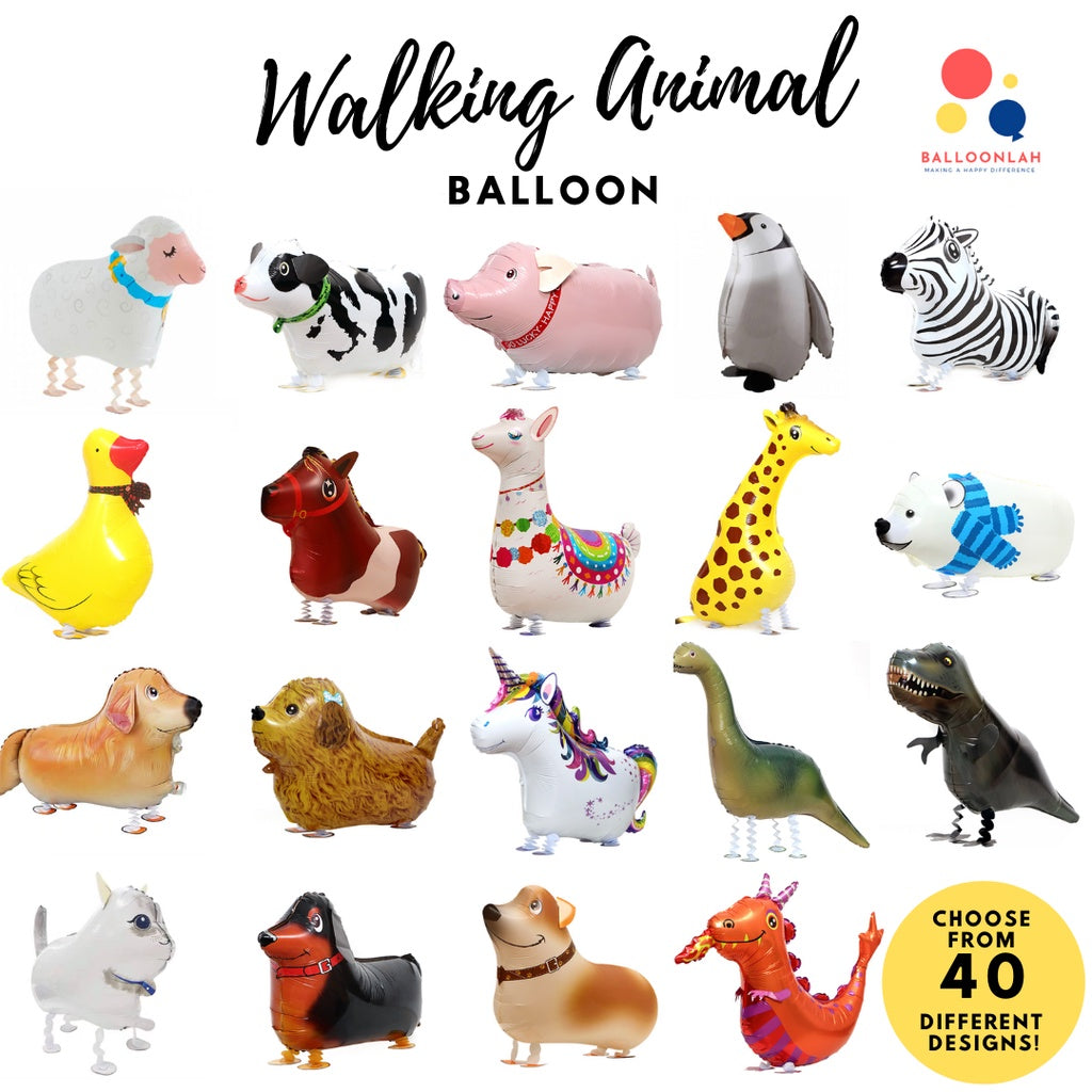 Walking Animal Balloon Walking Pet Helium Balloon Foil [READY STOCK IN SG]