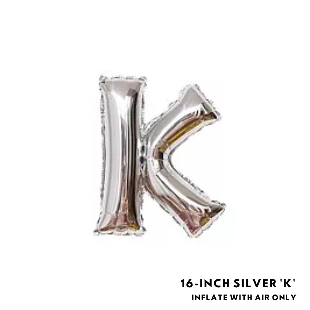 16-inch Silver Letter Foil Number Foil Balloons Air [READY STOCK IN SG]