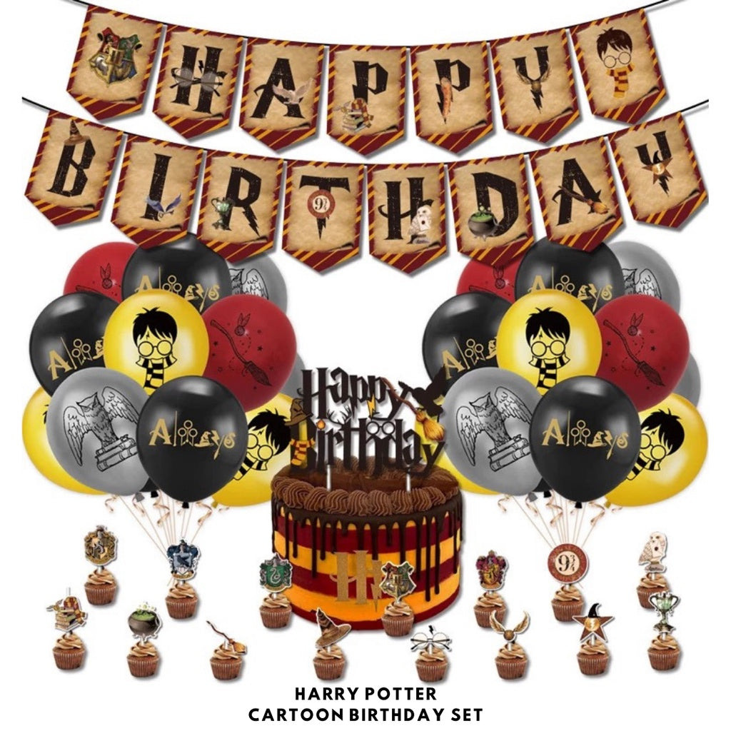 Cartoon Themed Birthday Party Set - Balloons | Banner | Cake Topper [READY STOCK IN SG] *FREE BALLOON PUMP & GLUE DOTS*