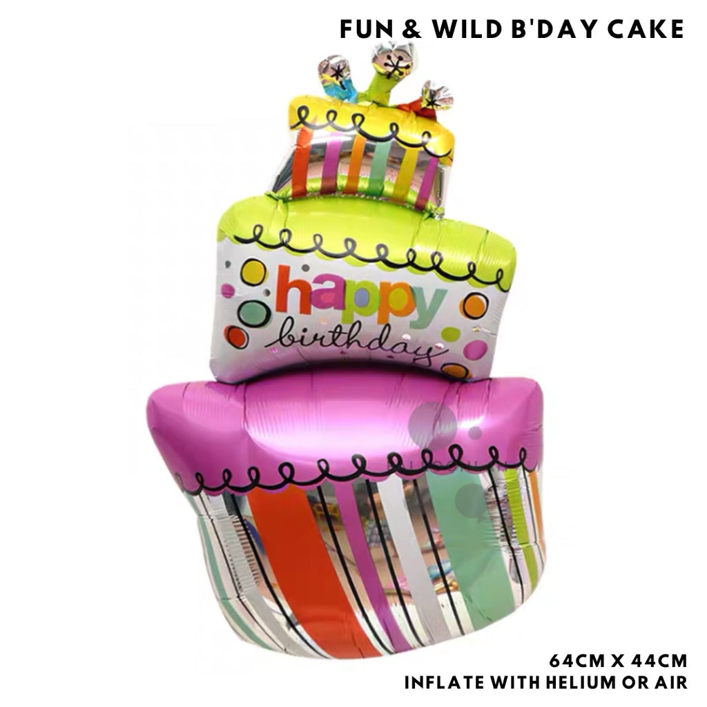 Birthday Cake Foil Balloon Birthday Decoration [READY STOCK IN SG]