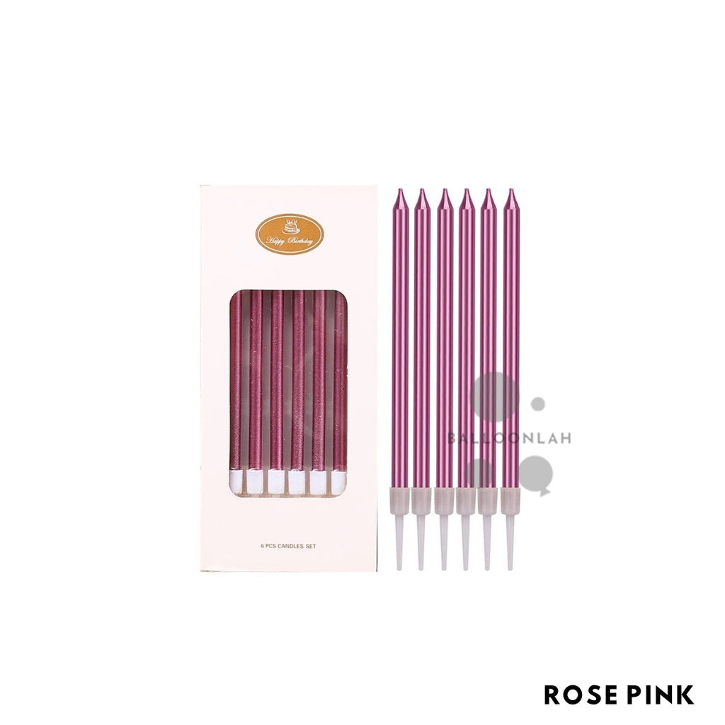 PENCIL Candle Birthday Candles Parties Gold Silver Champagne Rose Pink [READY STOCK IN SG]