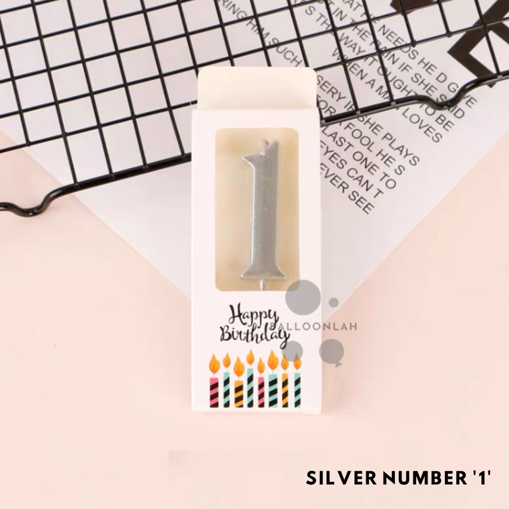 NUMBER Candle Birthday Candles Parties Gold Silver [READY STOCK IN SG]