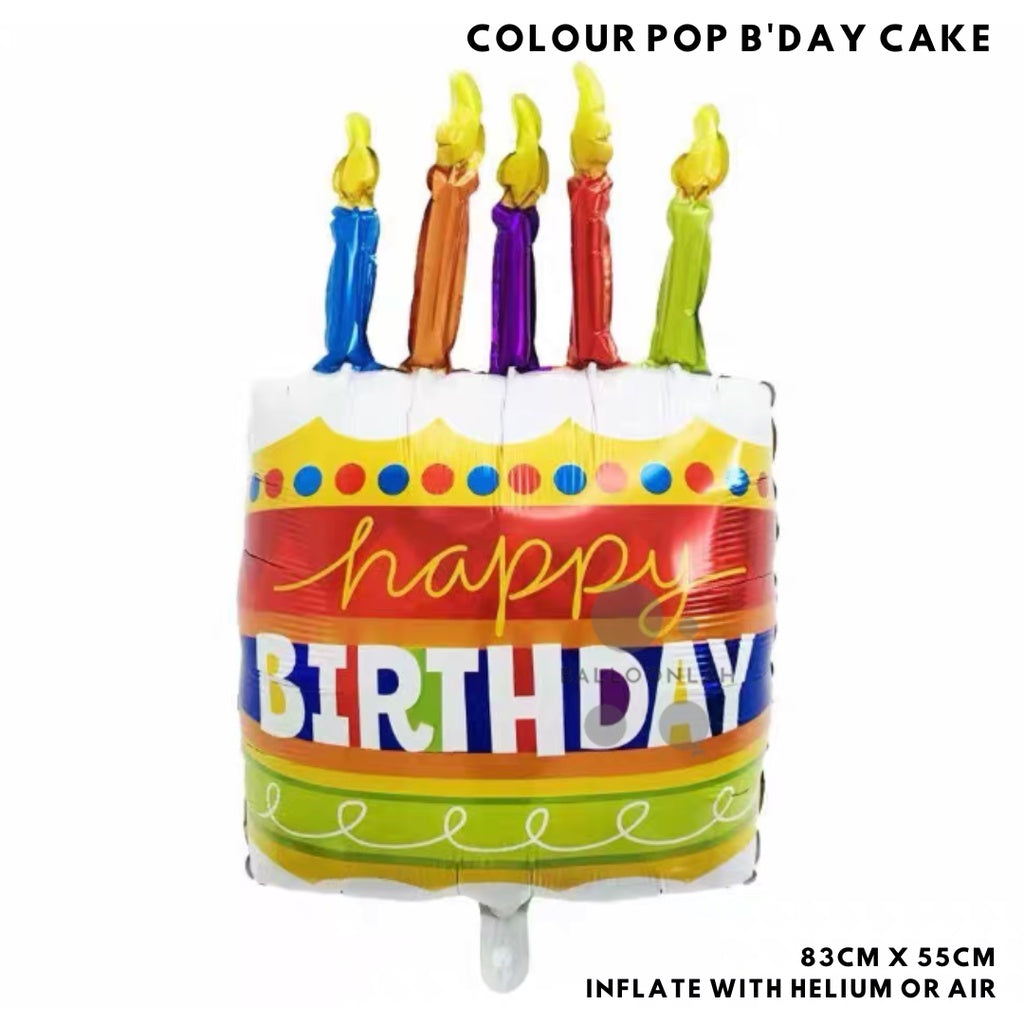 Birthday Cake Foil Balloon Birthday Decoration [READY STOCK IN SG]