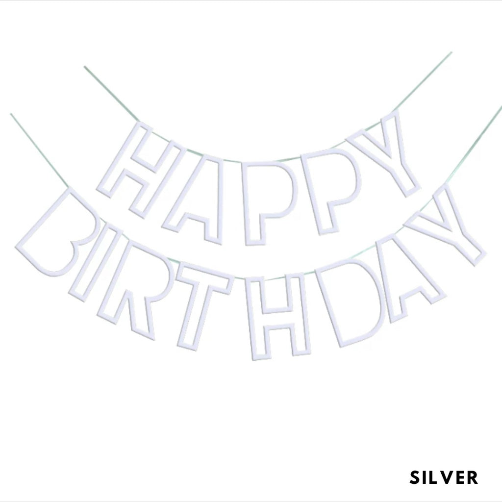 Happy Birthday Cut Out Foil Party Banner Party Bunting [READY STOCK IN SG]