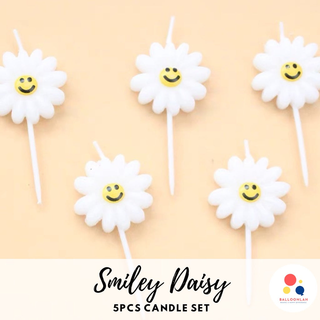 🌼 Korean Smiley Daisy Candle Birthday Candles Cute [READY STOCK IN SG]