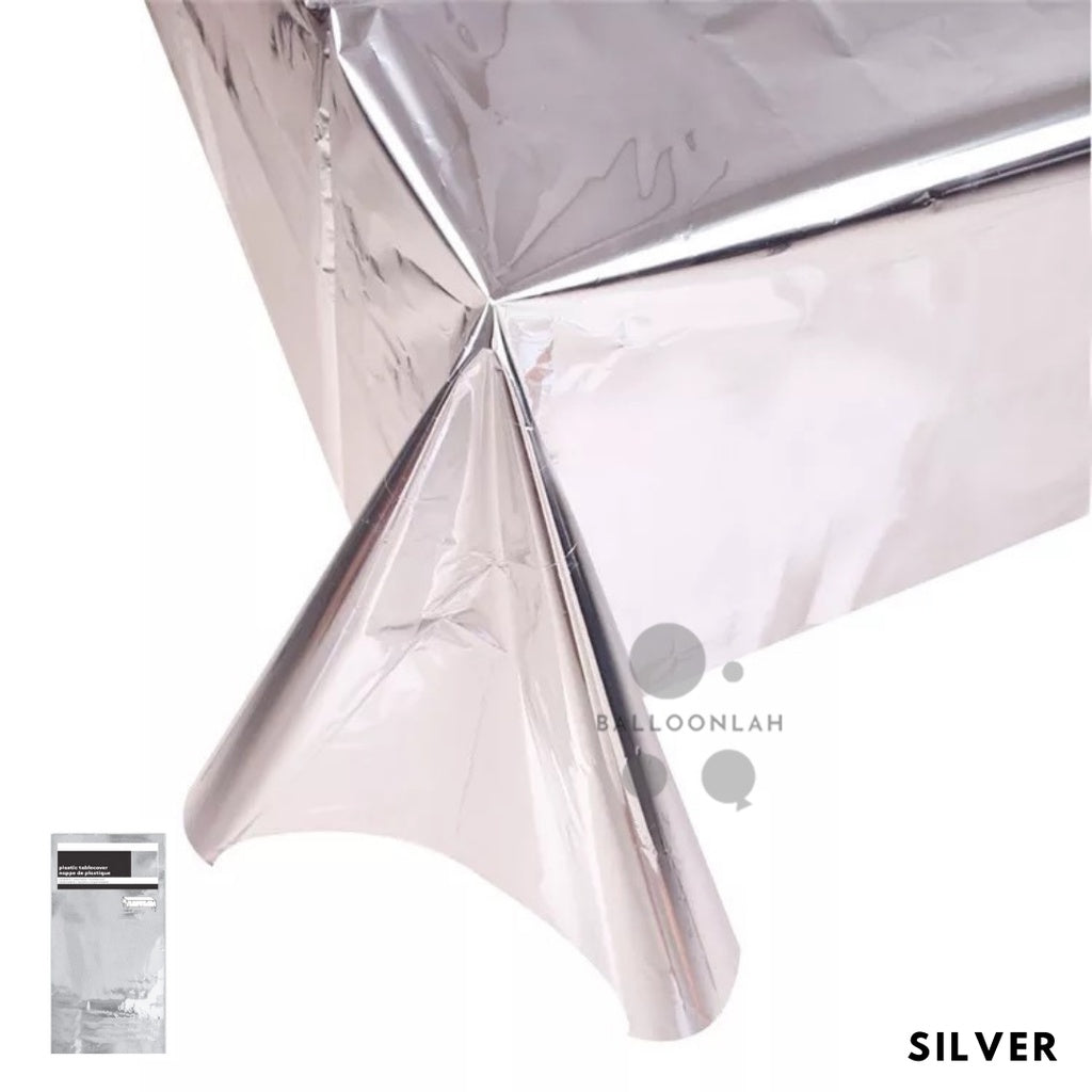 Disposable Metallic Plastic Table Cloth Tablecloth [READY STOCK IN SG]