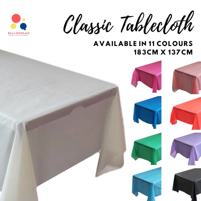 Disposable Colour Plastic Table Cloth Tablecloth [READY STOCK IN SG]