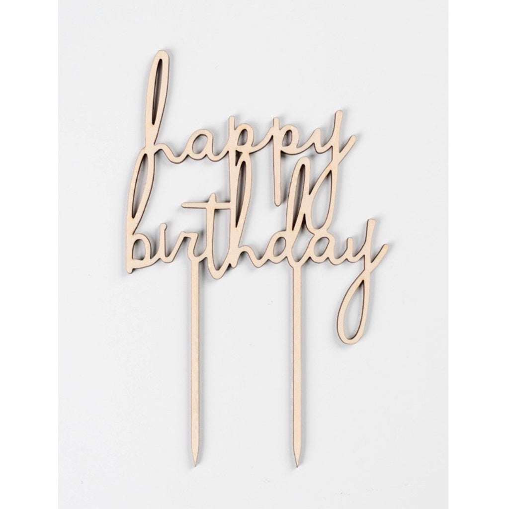 Rustic Themed Wooden Happy Birthday Cake Topper [READY STOCK IN SG]