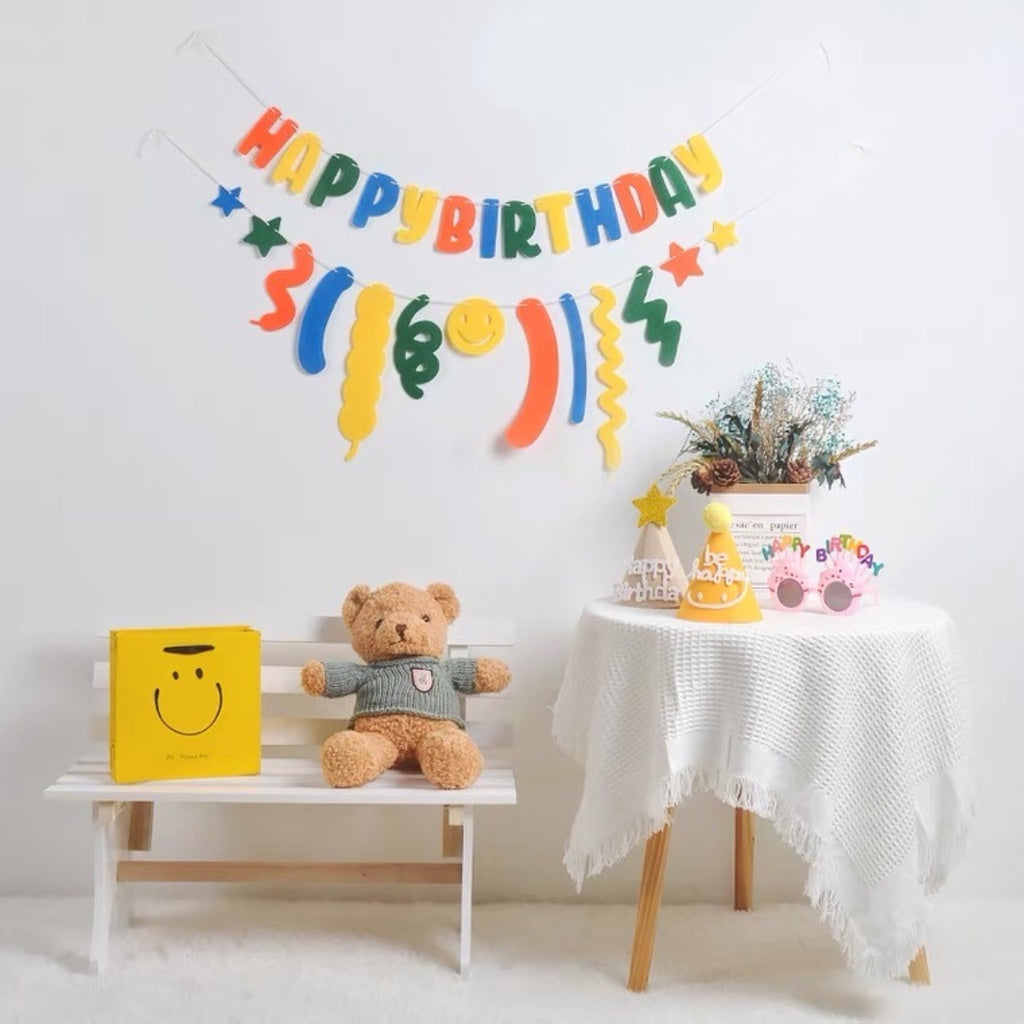 🌈 Rainbow Theme Happy Birthday Banner Set for SALE