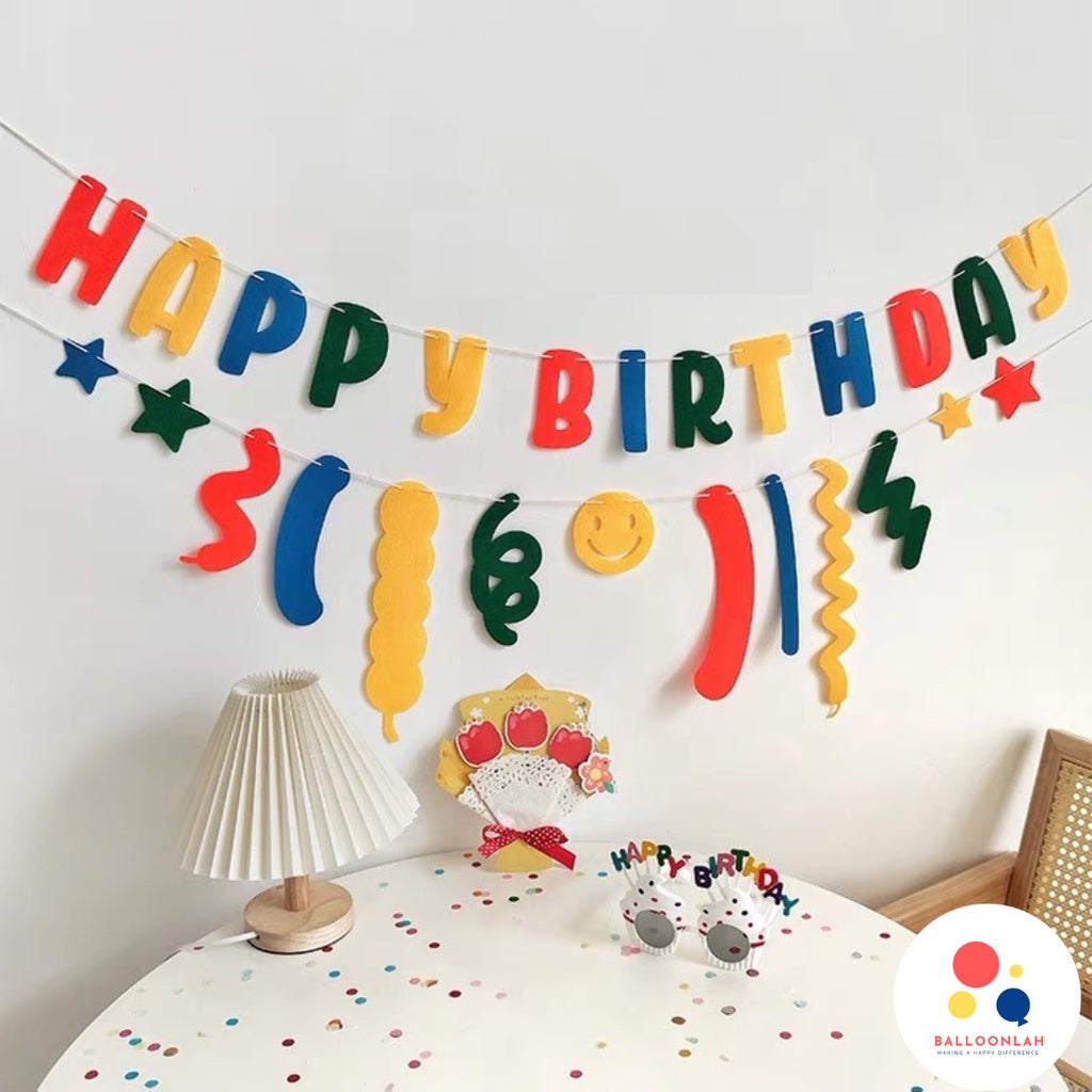 🌈 Rainbow Theme Happy Birthday Banner Set for SALE