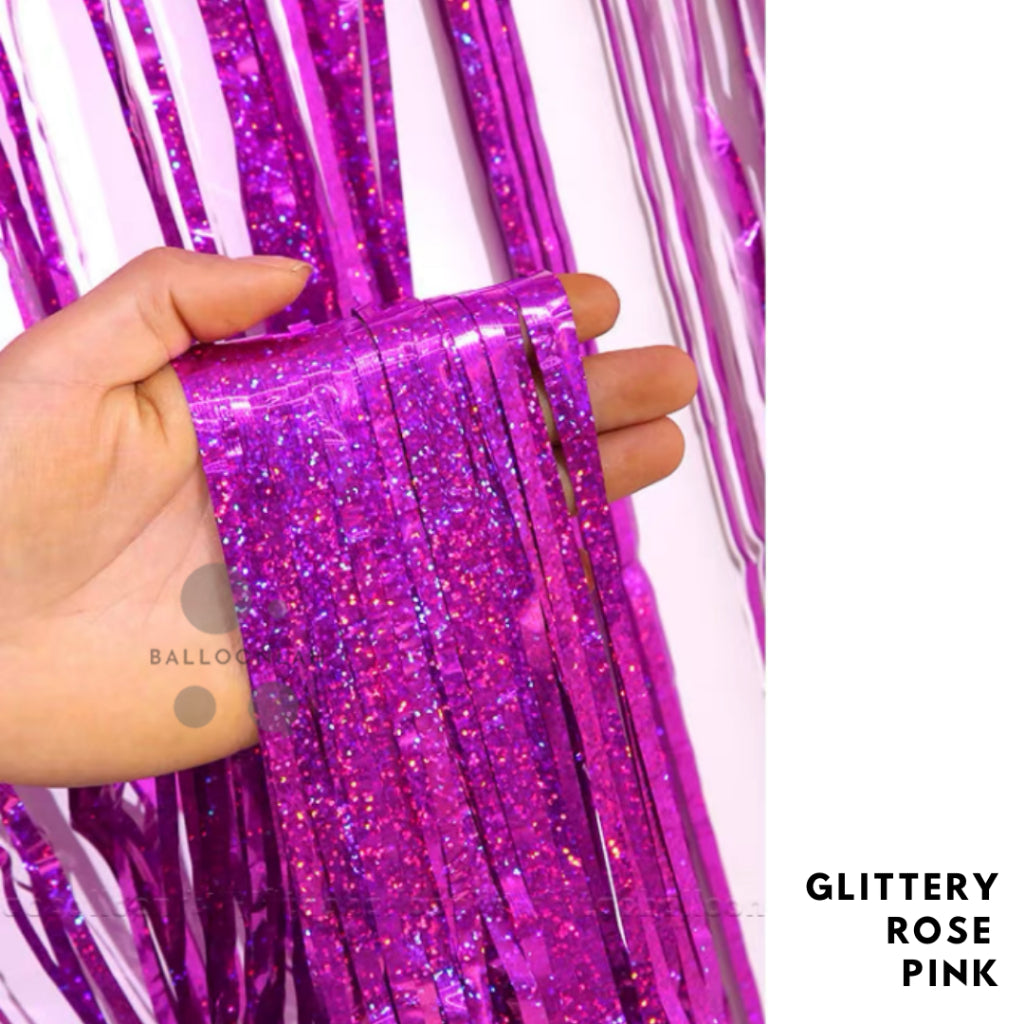 Tinsel Party Backdrop Premium Glittery Finishing [READY STOCK IN SG]