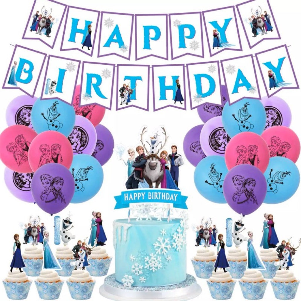 ❄️  FROZEN Cartoon Themed Birthday Balloon Decoration Set [READY STOCK IN SG]