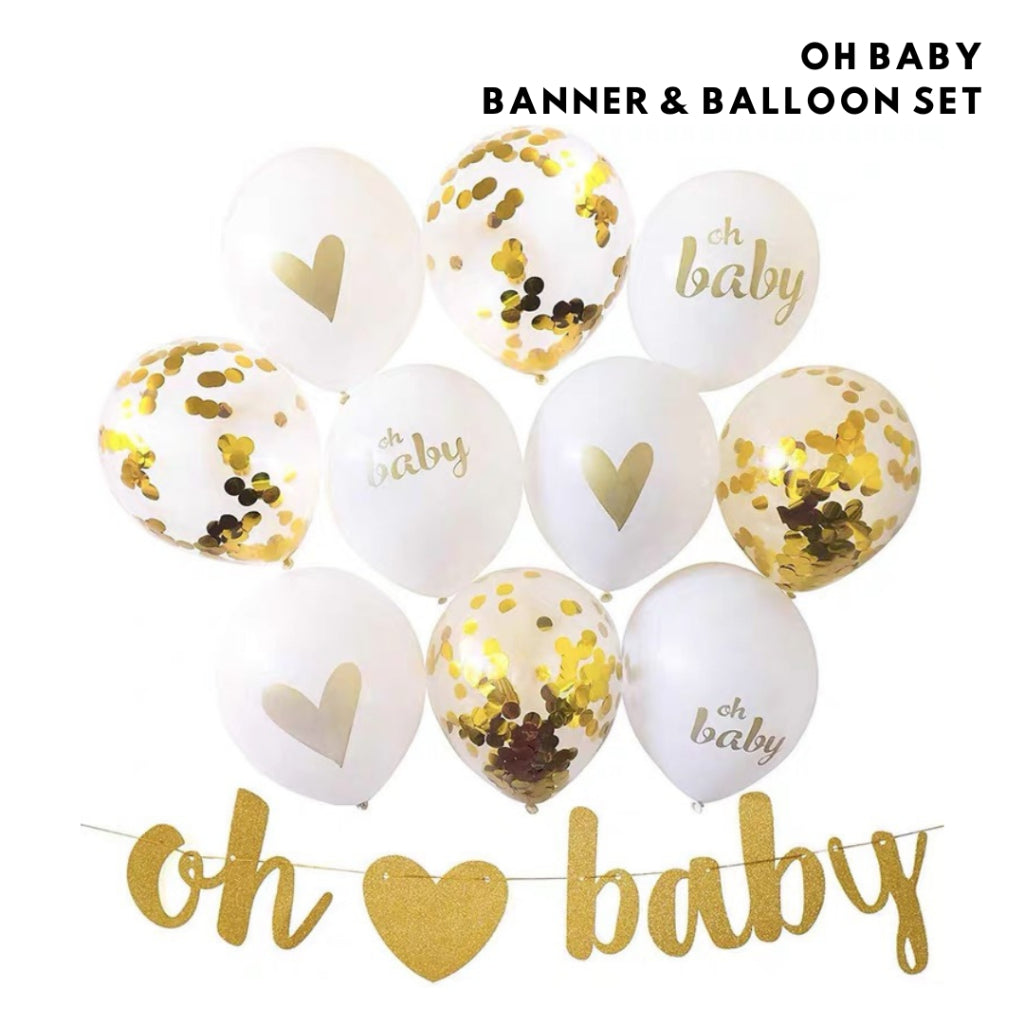 Baby Shower Gold Themed Party Decoration Balloon Set [READY STOCK IN SG]