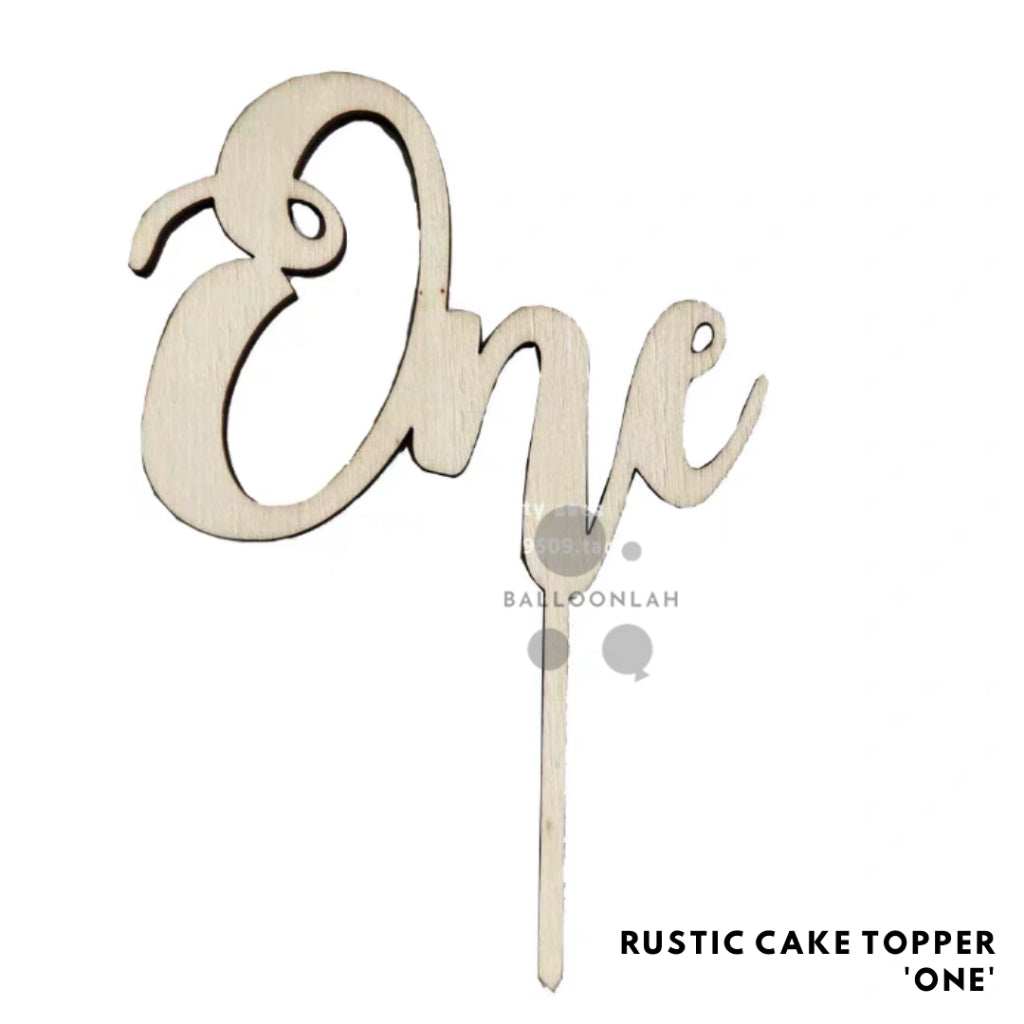 Rustic Number Wooden Cake Topper Birthday [READY STOCK IN SG]