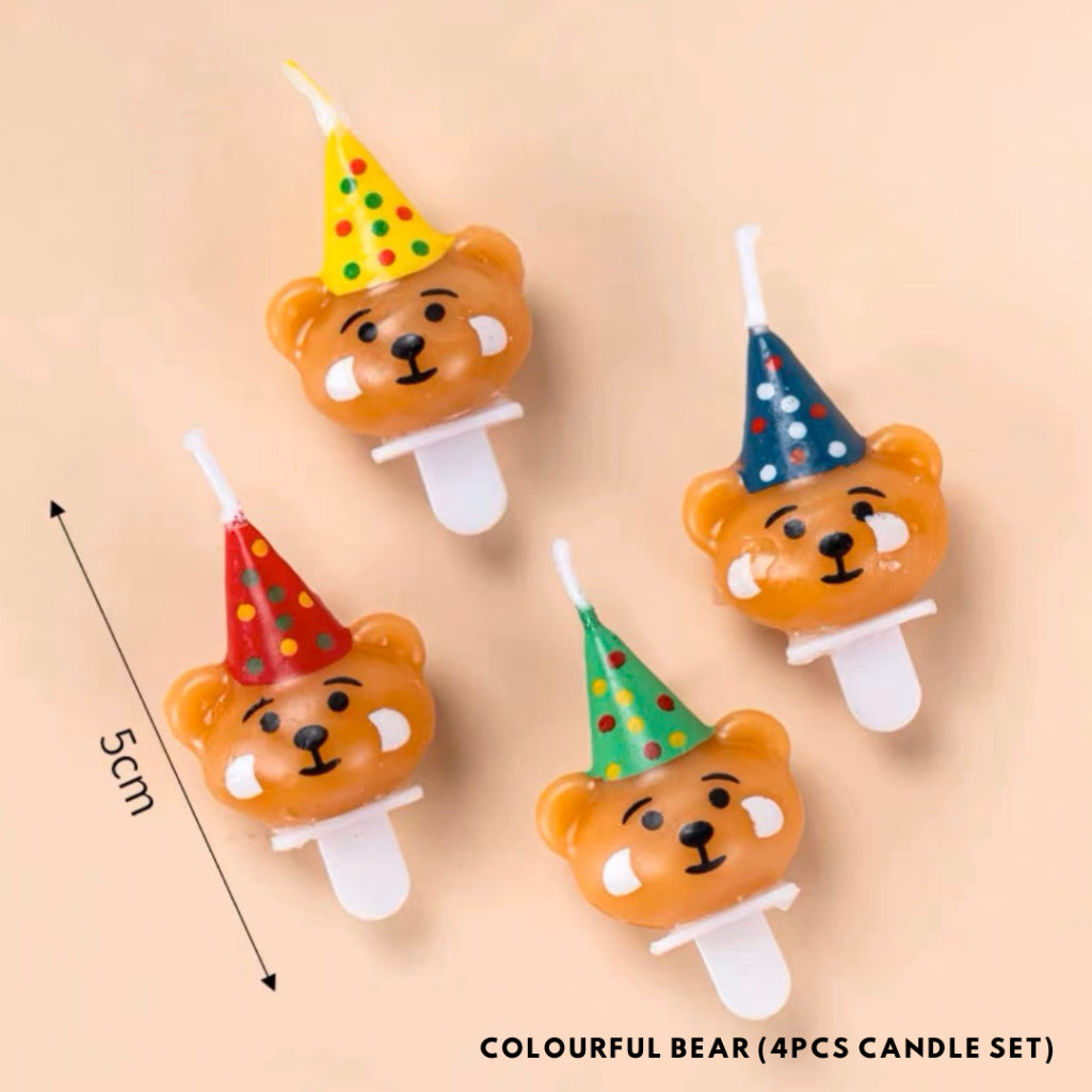 Colourful Bear Candle Birthday Candles Cute [READY STOCK IN SG]