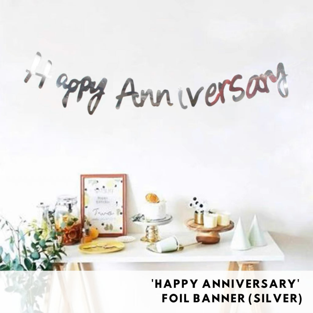 Happy Anniversary Foil Party Banner Party Bunting [READY STOCK IN SG]