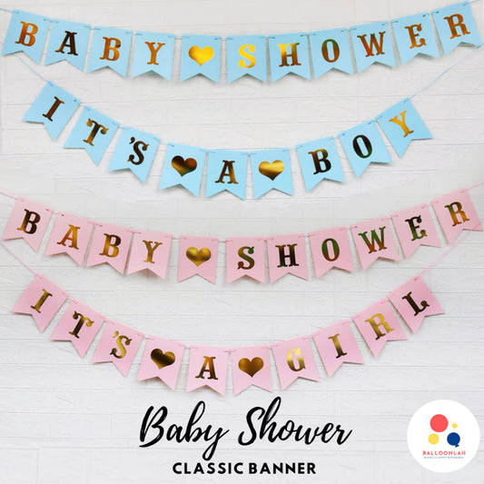 BABY SHOWER Banner Baby Girl Baby Boy Classic Birthday Bunting