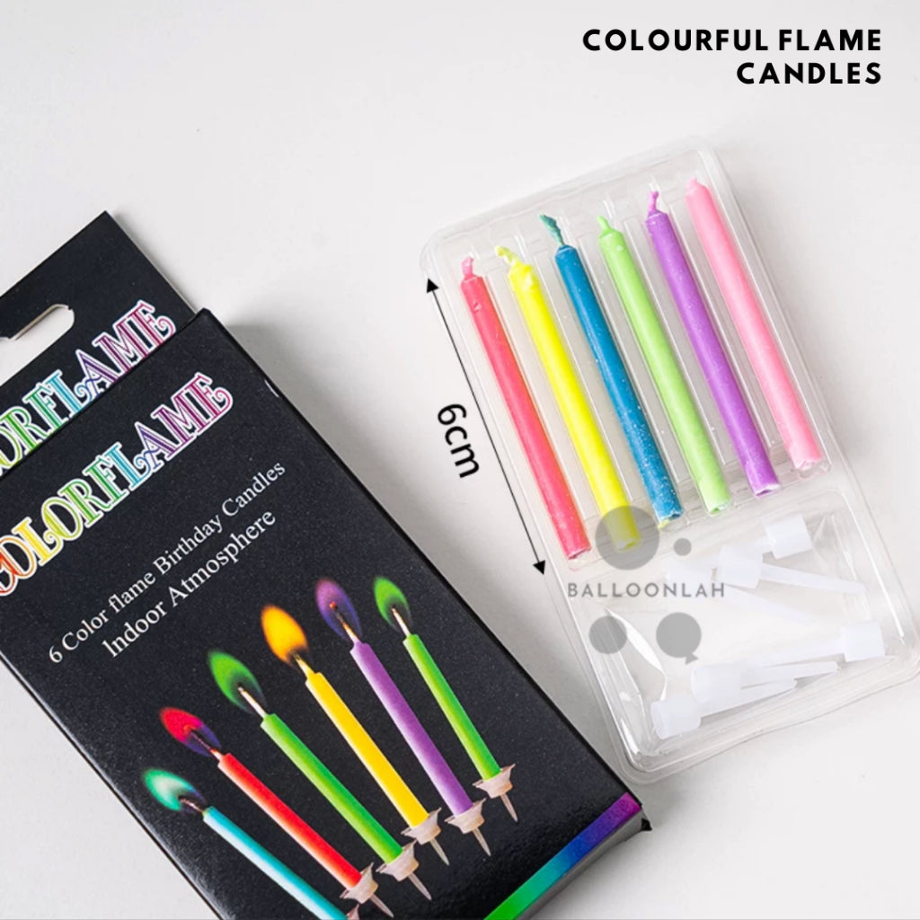 Colourful Flame Birthday Candles Parties Rainbow [READY STOCK IN SG]