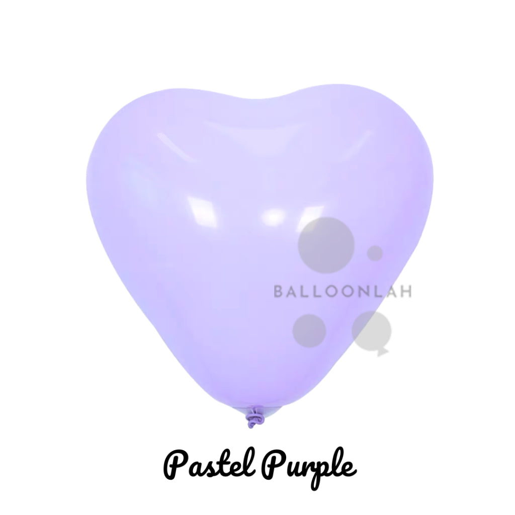 12” Pastel Colour Helium Heart Latex Balloons [READY STOCK IN SG]