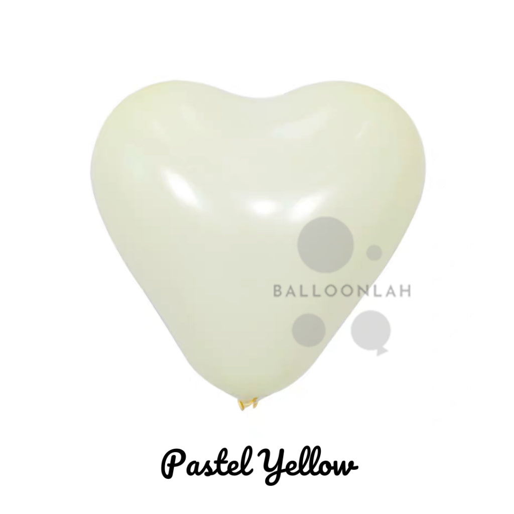 12” Pastel Colour Helium Heart Latex Balloons [READY STOCK IN SG]