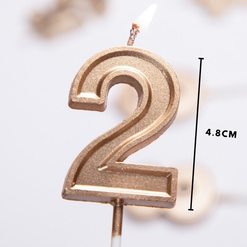 NUMBER Candle Birthday Candles Parties Champagne Gold [READY STOCK IN SG]