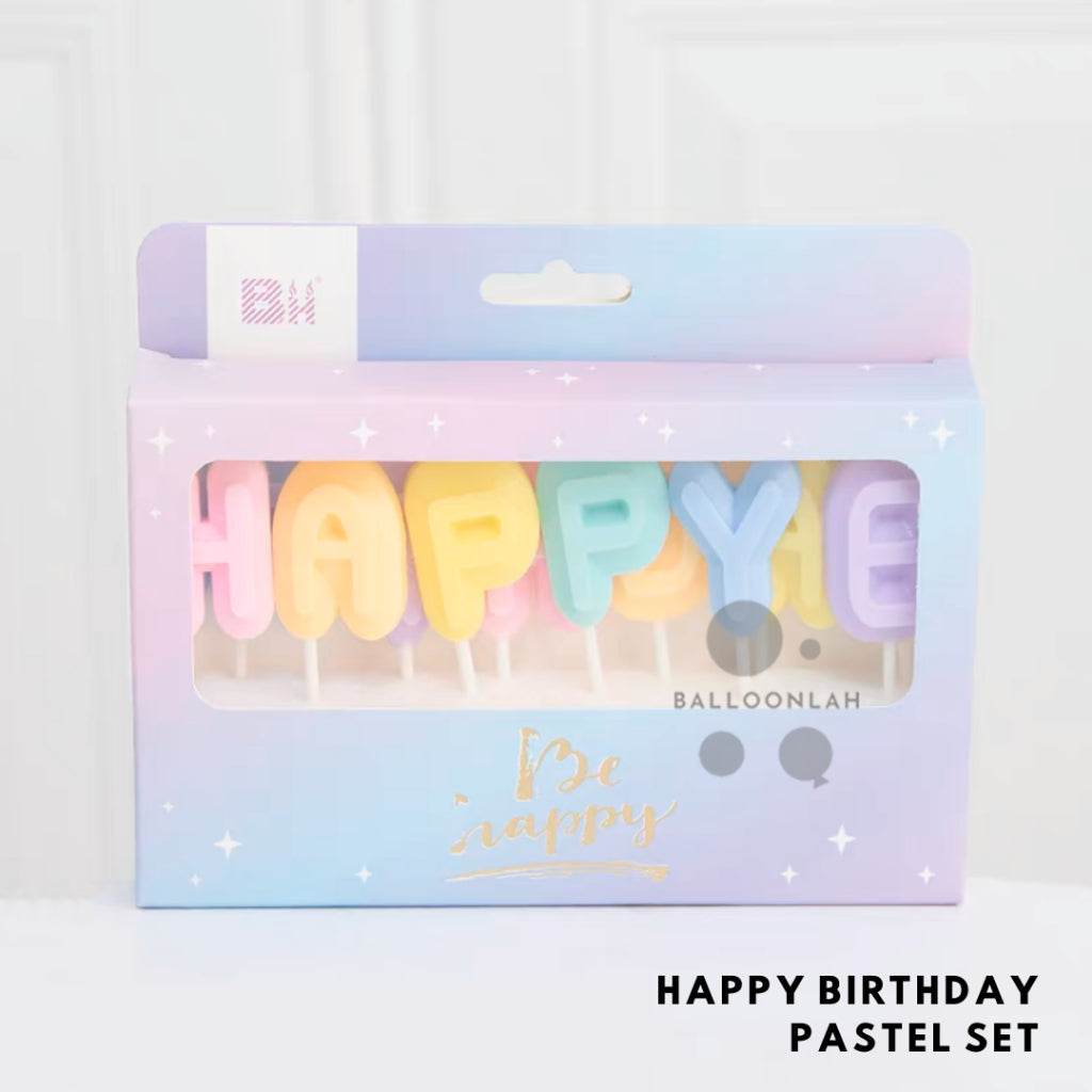 Happy Birthday Letter Candles Pastel [READY STOCK IN SG]