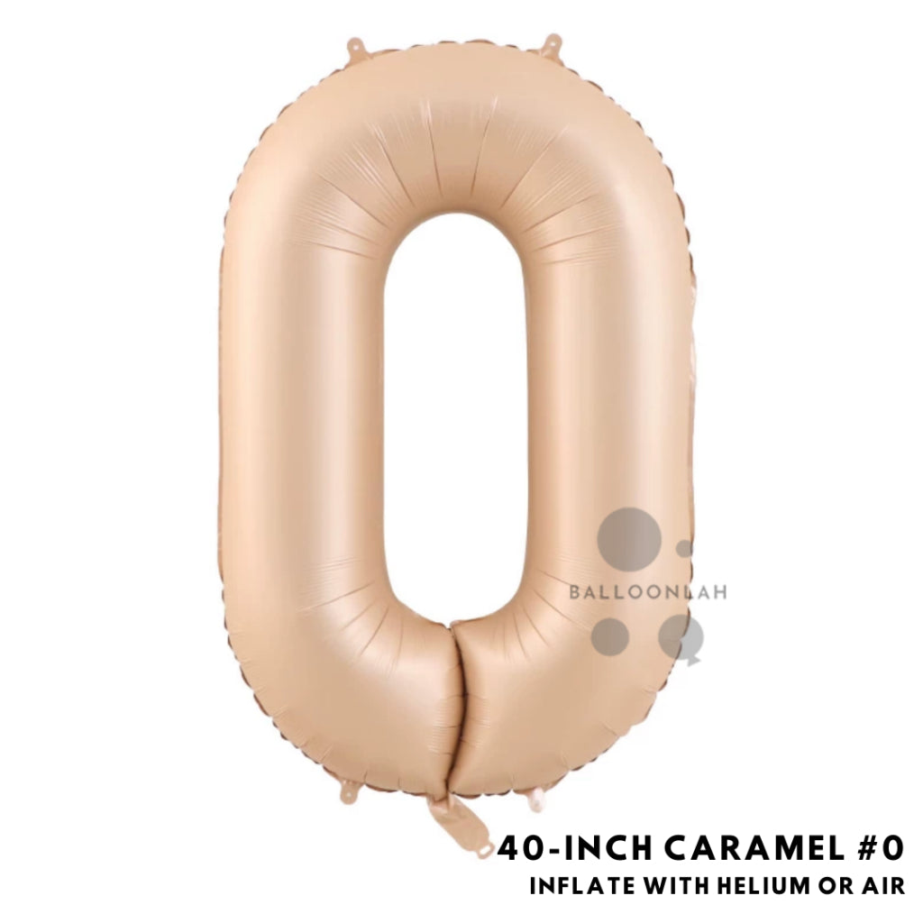 40-inch Cream Caramel Number Foil Balloons INS Helium [READY STOCK IN SG]