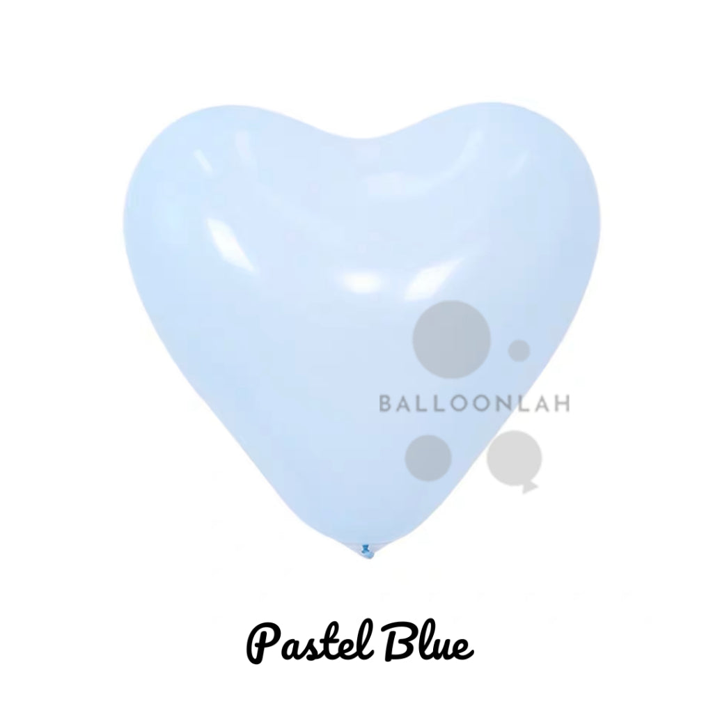 12” Pastel Colour Helium Heart Latex Balloons [READY STOCK IN SG]