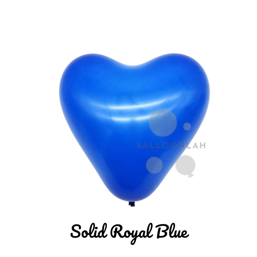 12” Solid Colour Helium Heart Latex Balloons [READY STOCK IN SG]