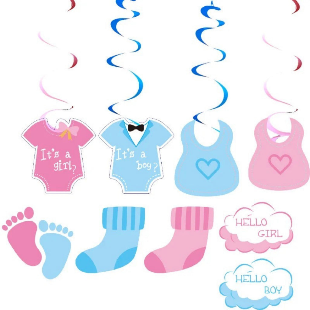 Gender Reveal Pink Blue Swirl Set Decoration Balloon Set Baby Shower [READY STOCK IN SG]