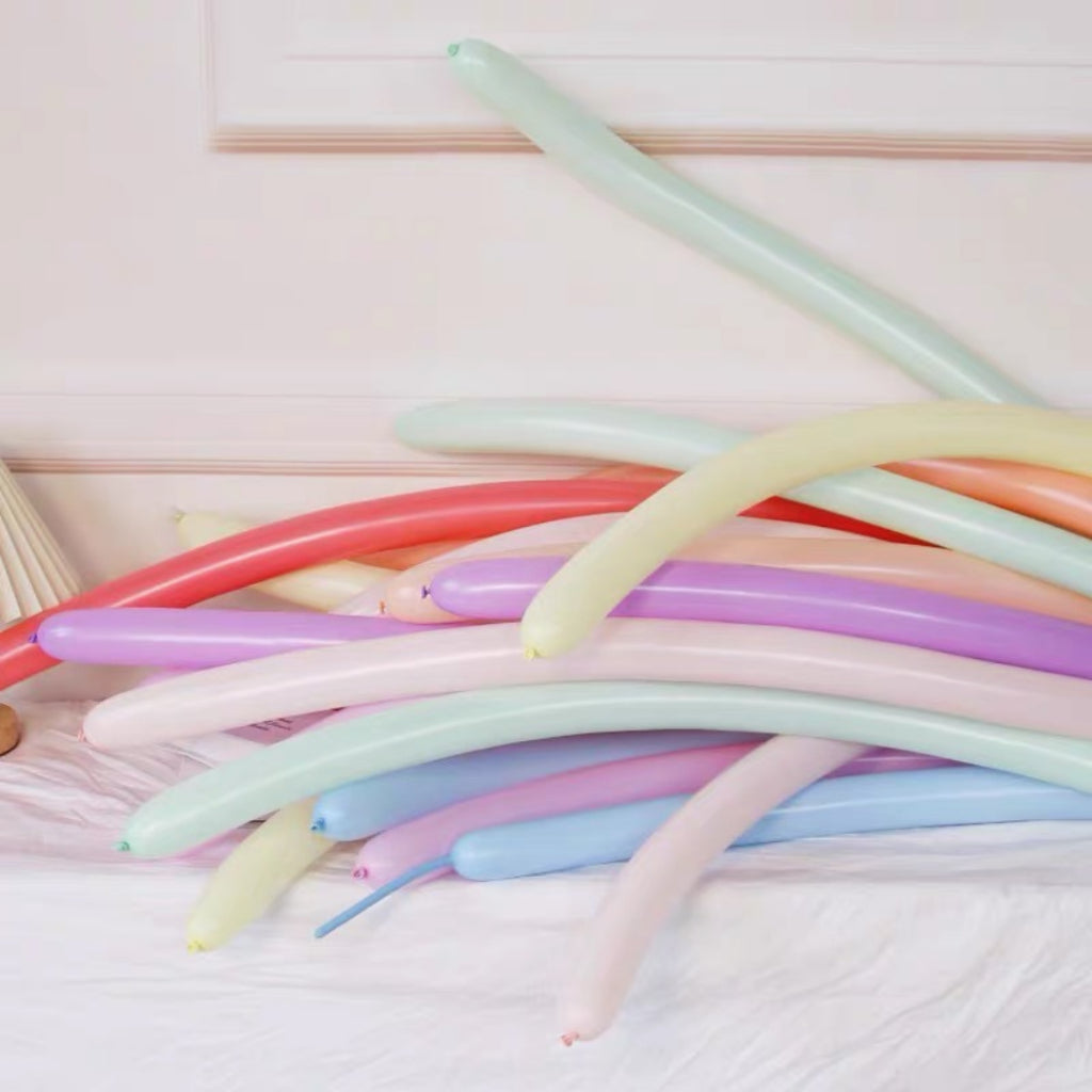 260 mm Pastel Colour Long Latex Balloons Twisting Balloon Sculpture [READY STOCK IN SG]