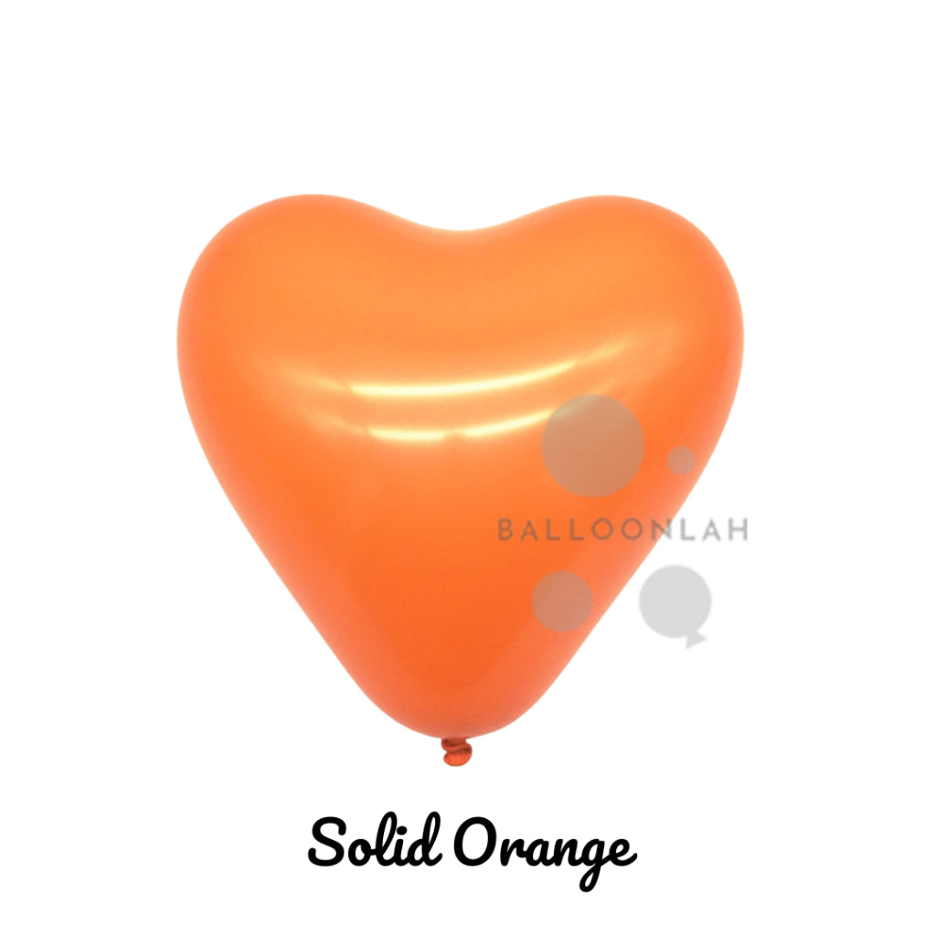 12” Solid Colour Helium Heart Latex Balloons [READY STOCK IN SG]
