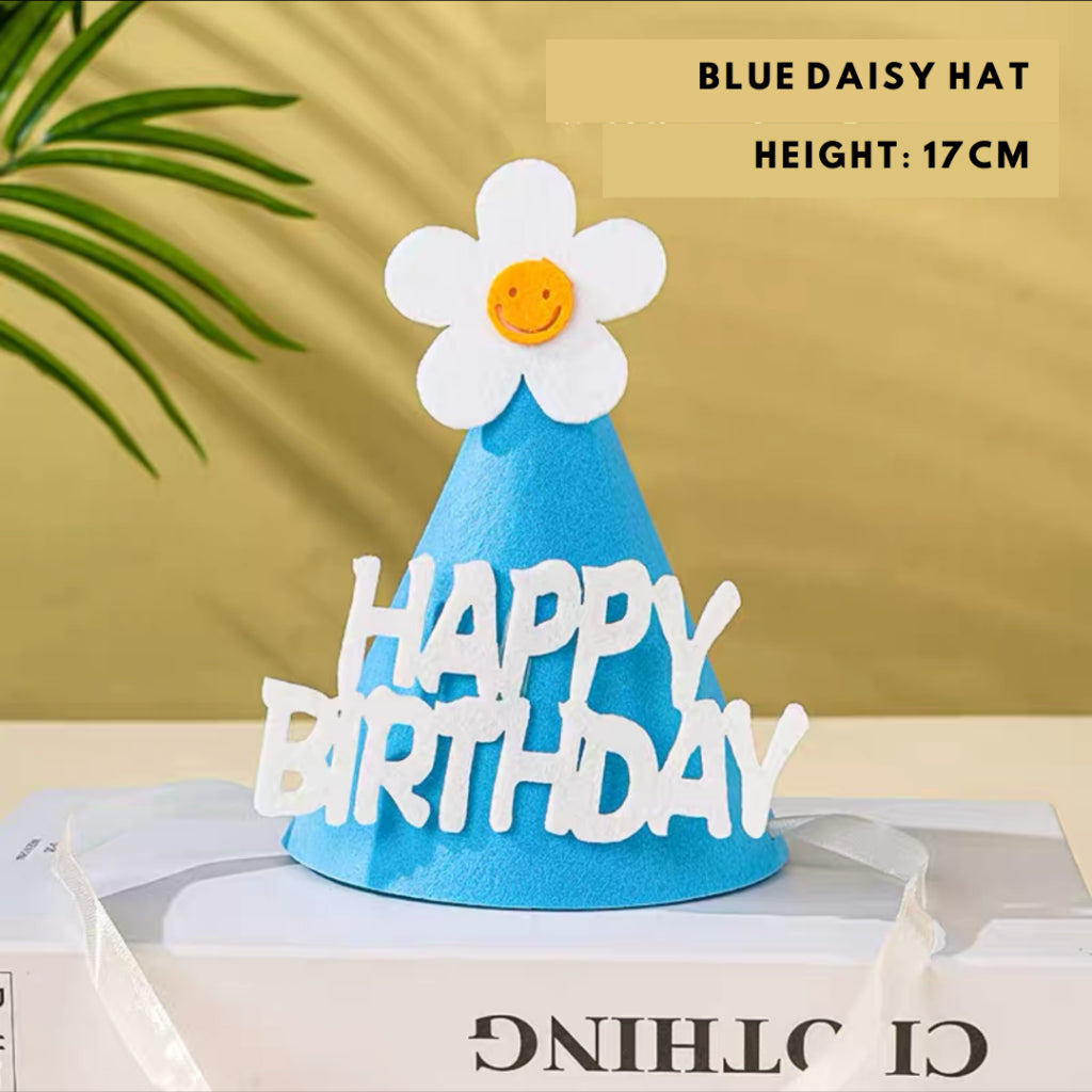 Daisy Felt Party Hat Birthday [READY STOCK IN SG]