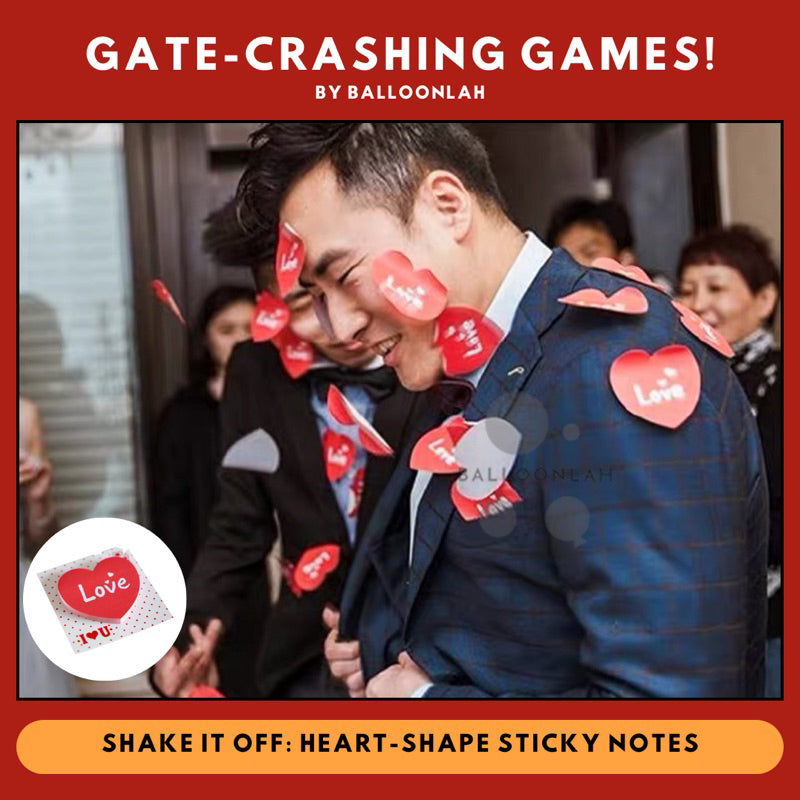 Heart Shape Sticky Notes Love Chinese Wedding Gate-crashing Games [READY STOCK IN SG]