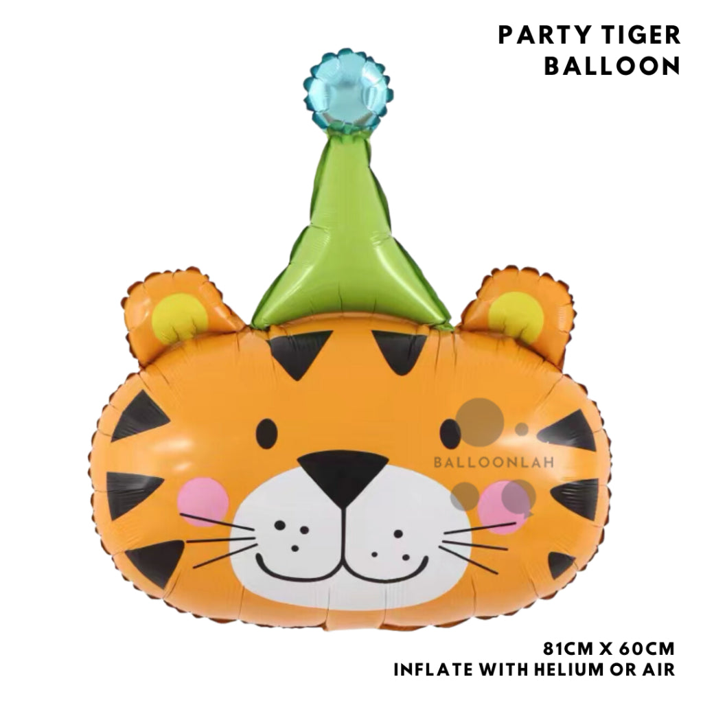 CUTE ANIMAL Foil Balloon Bear Giraffe Lion Panda Tiger Birthday Decoration Animals [READY STOCK IN SG]