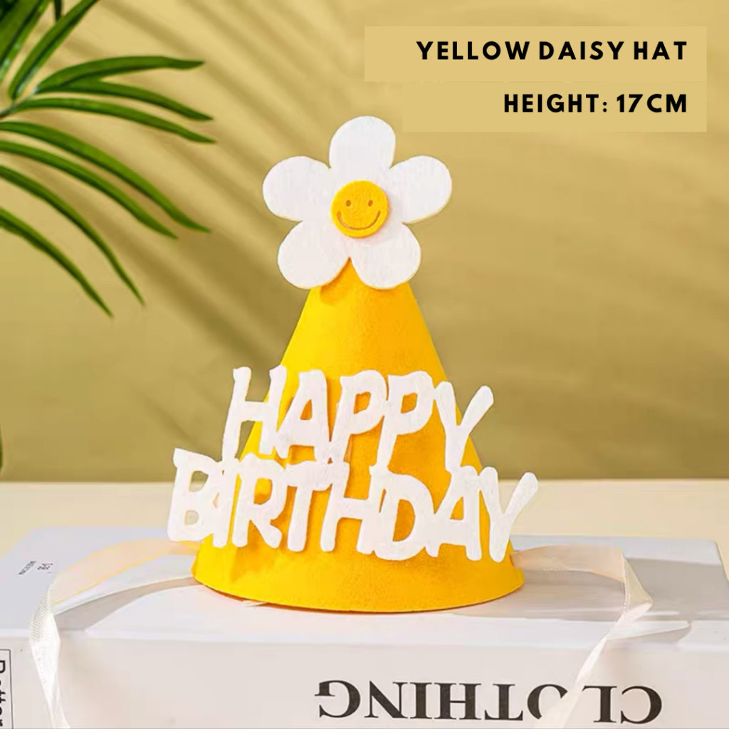 Daisy Felt Party Hat Birthday [READY STOCK IN SG]