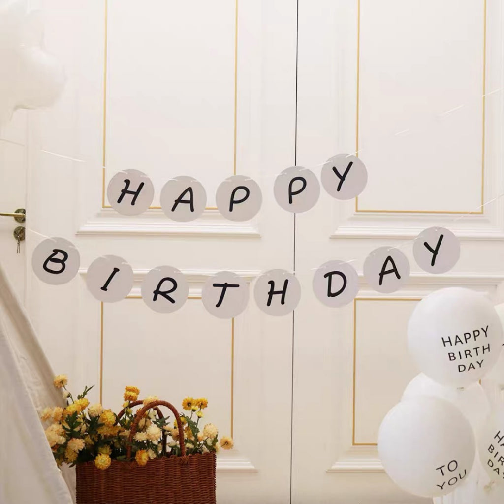 Happy Birthday Friends Themed Paper Party Banner Party Bunting [READY STOCK IN SG]