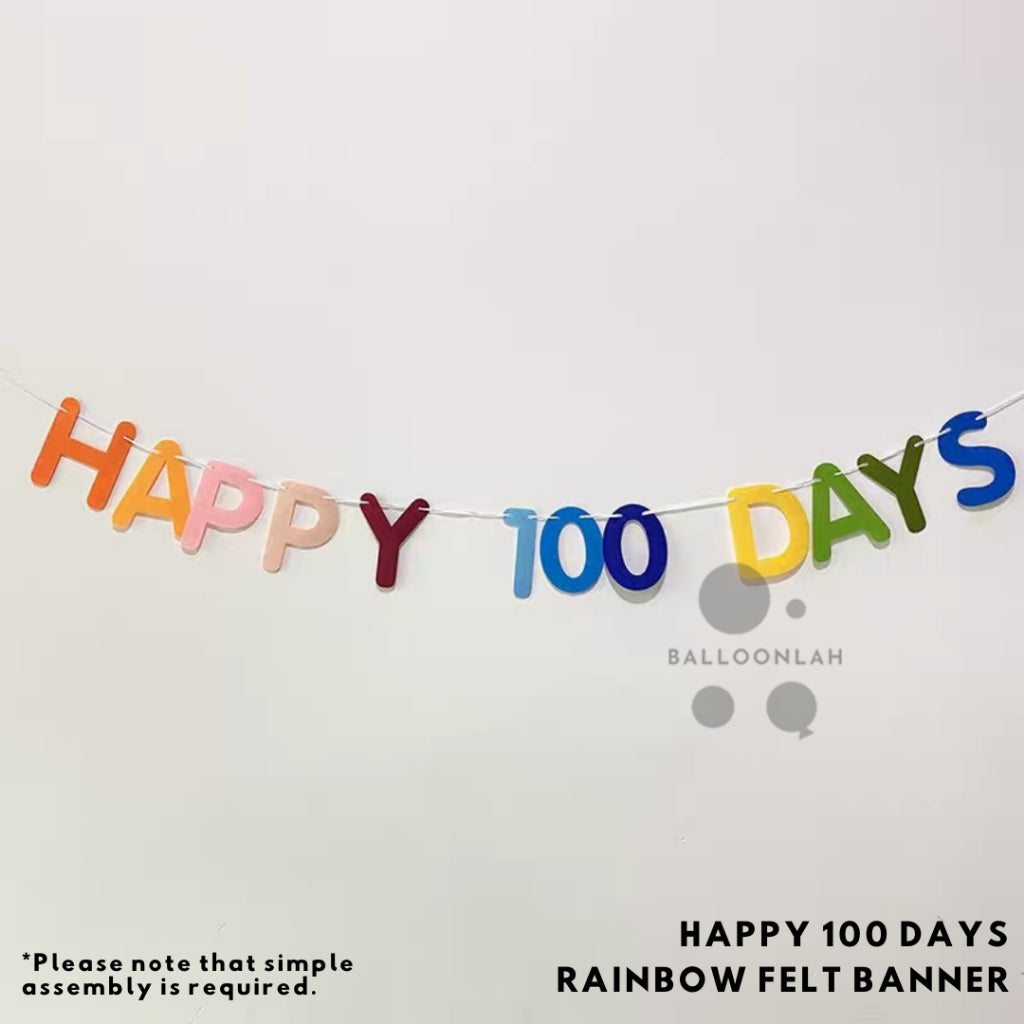 Happy 100 Days Party Banner 1st Birthday Party Bunting Woodland [READY STOCK IN SG]