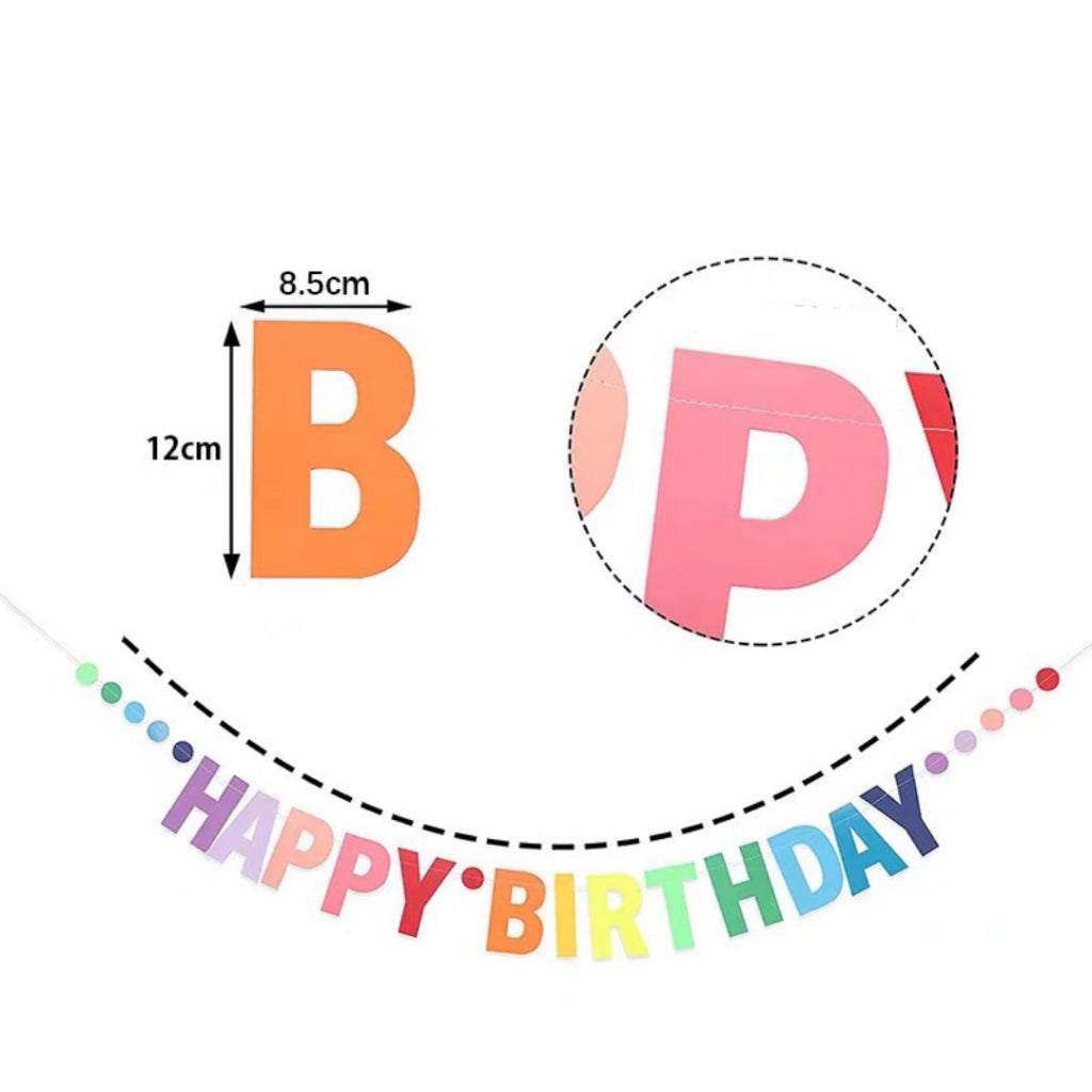 🌈 Happy Birthday Banner Rainbow Dots