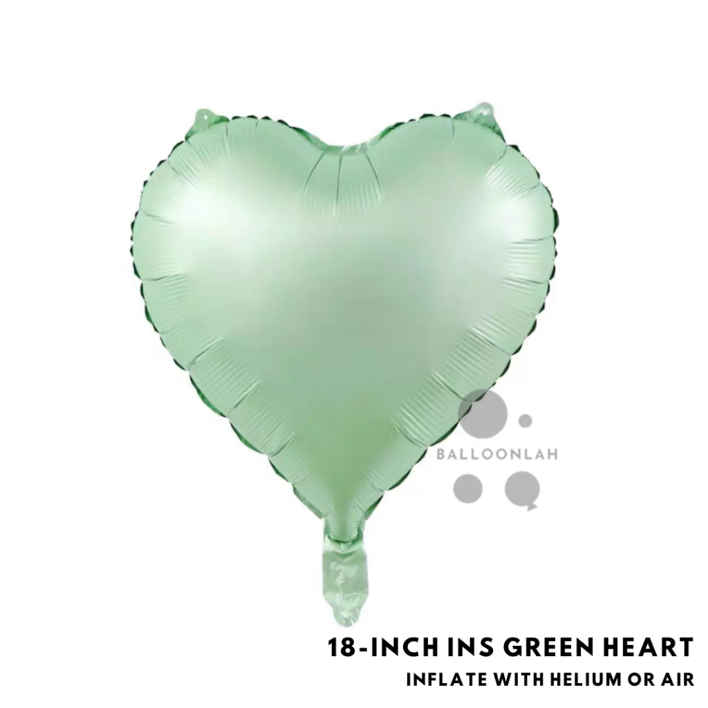 Ins 18-inch Heart Foil Balloon Cream Caramel Retro Muted INS Helium [READY STOCK IN SG]