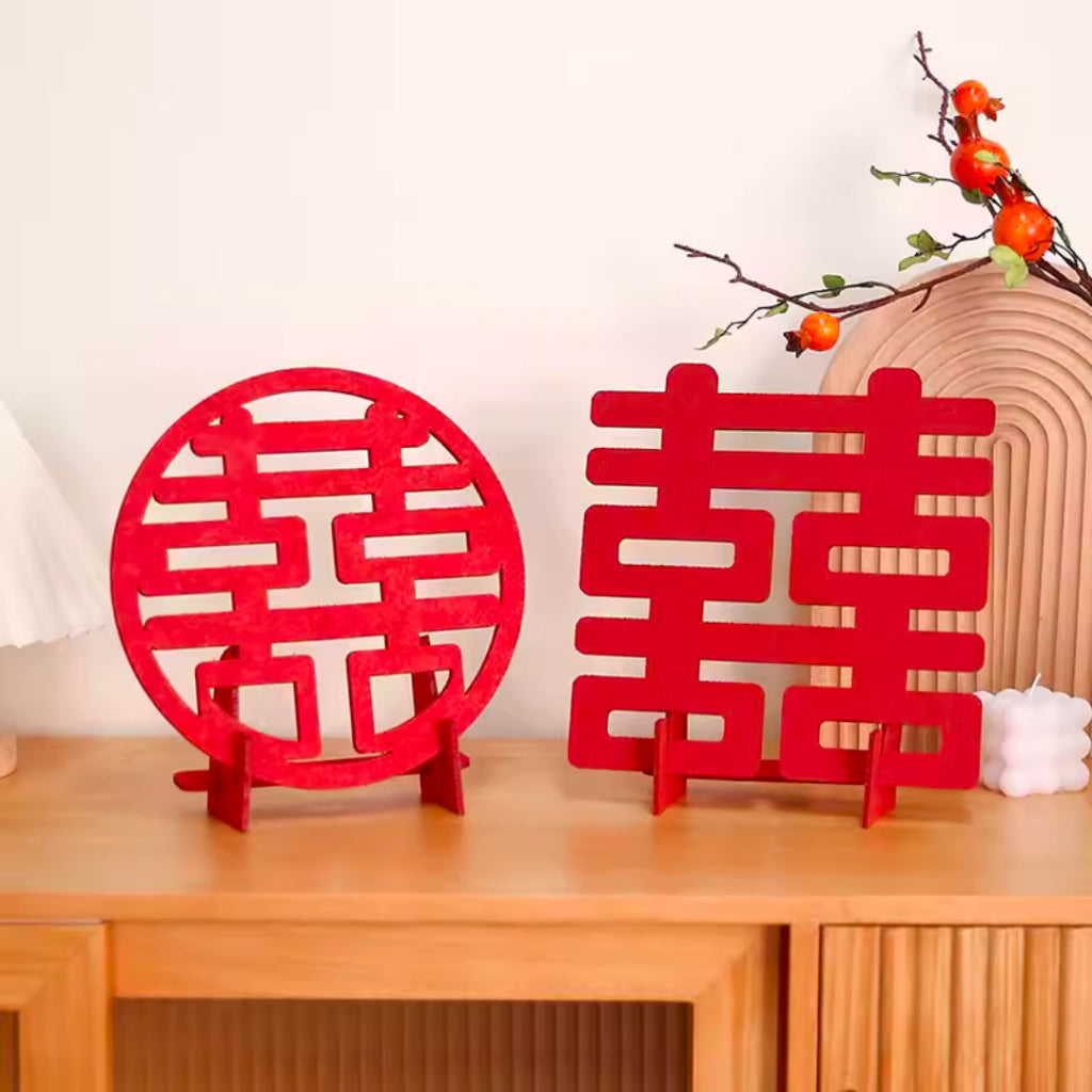 Wedding Decoration Table Display Chinese Modern Xi Word Guo Da Li [READY STOCK IN SG]